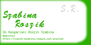 szabina roszik business card